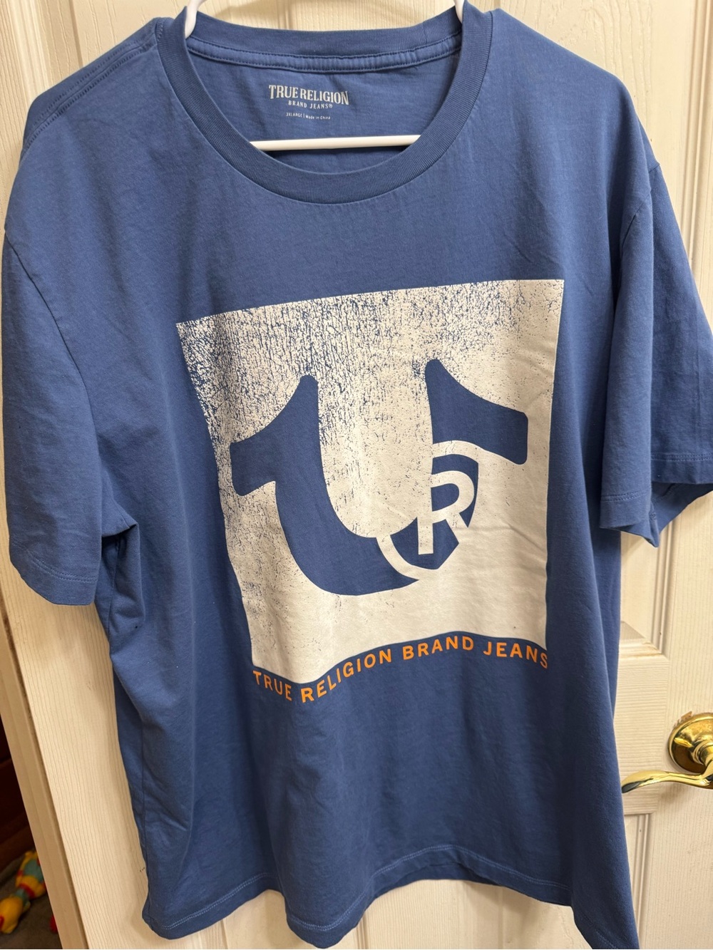 True Religion Blue Short-Sleeve Logo Graphic Tee
